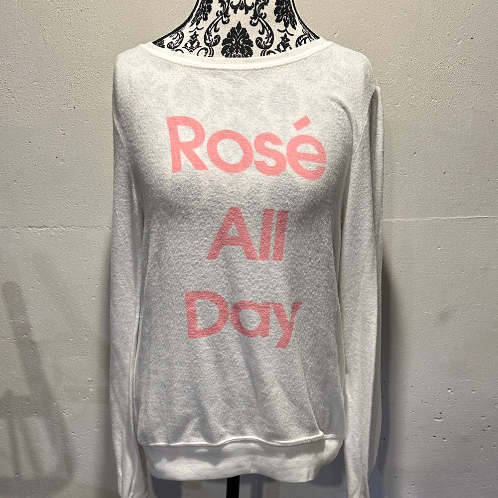 Wildfox White and Pink Sweatshirt
